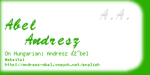 abel andresz business card